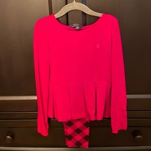 Red plaid Ralph Lauren outfit girls size 6